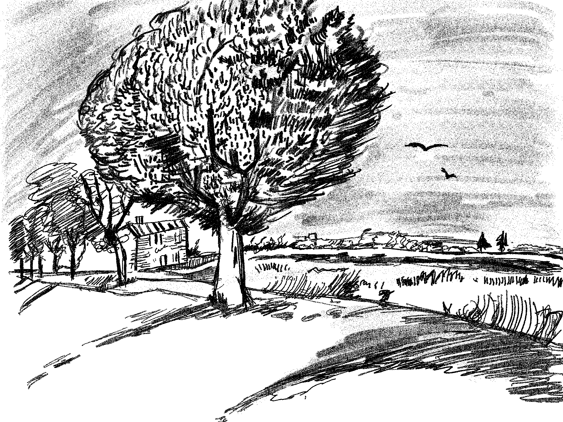 metro scene sketch